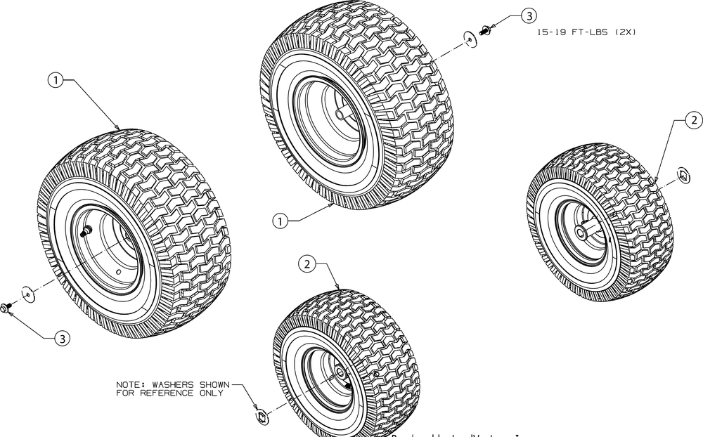 Wheels Diagram and Parts List for XT1-LT46KH (13WPA1CT010)(2016) Cub Cadet Lawn Tractor